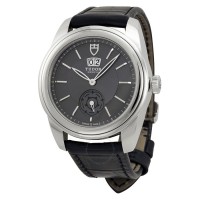 Tudor Glamour Mechanical Grey Dial Black Leather 57000-GYBKL Replica Watch