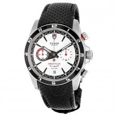 Tudor Grantour White Dial Black Leather 20550N-WMCPL Replica Watch