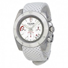 Tudor Grantour Chronograph White Dial White Microperforated Leather 20350W-WSWMCPL Replica Watch