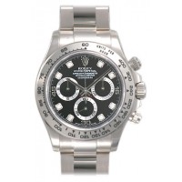 Rolex Daytona 116509 Black Diamond Oyster Bracelet 18k White Gold replica Watch